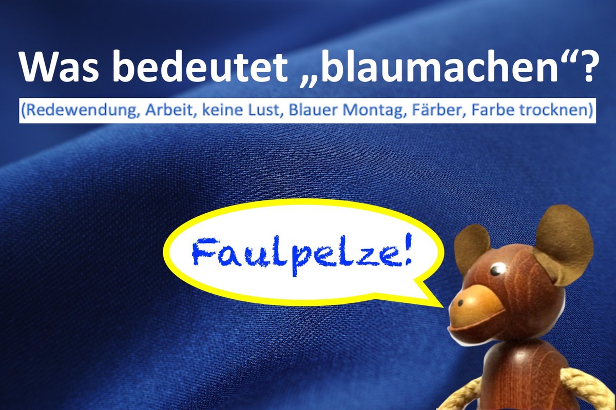 #WortdesTages #Deutschlernen #LearnGerman

Manchmal möchte man doch einfach blaumachen, oder? Was heißt das eigentlich?
Dazu gibt es einen kostenlosen Hörtext von mir (mit Quiz und Transkription, Niveau B1)!
deutsch-to-go.de/was-bedeutet-b…