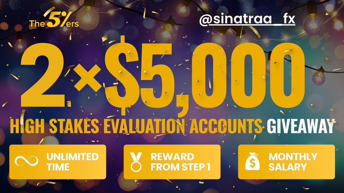 🎁 $10K GIVEAWAY ALERT🎁 2x $5K High Stakes Accounts 1 - Follow @the5erstrading ,@sinatraa_fx ,@BySalFx 2 - Like and RT 3-Retweet & Comment On This Post👇 x.com/the5erstrading…… Drop Proof 4-Vote For 5ers On Prop Match propfirmmatch.com/favorite-firms Winners will be announced
