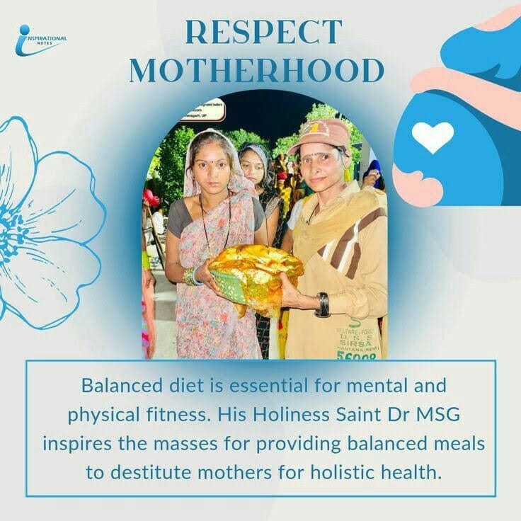 #MotherChildCare Healthy mother means healthy child. But due to lack of nutritious diet and economically weak pregnant Women have to face a struggle for healthy motherhood. To help them, Respect Motherhood campaign was started by Dera Sacha Sauda.