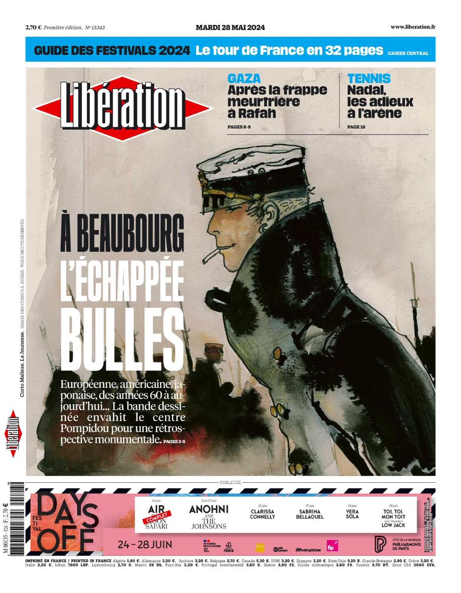 Esta portada de hoy de Libération es propia de un museo.