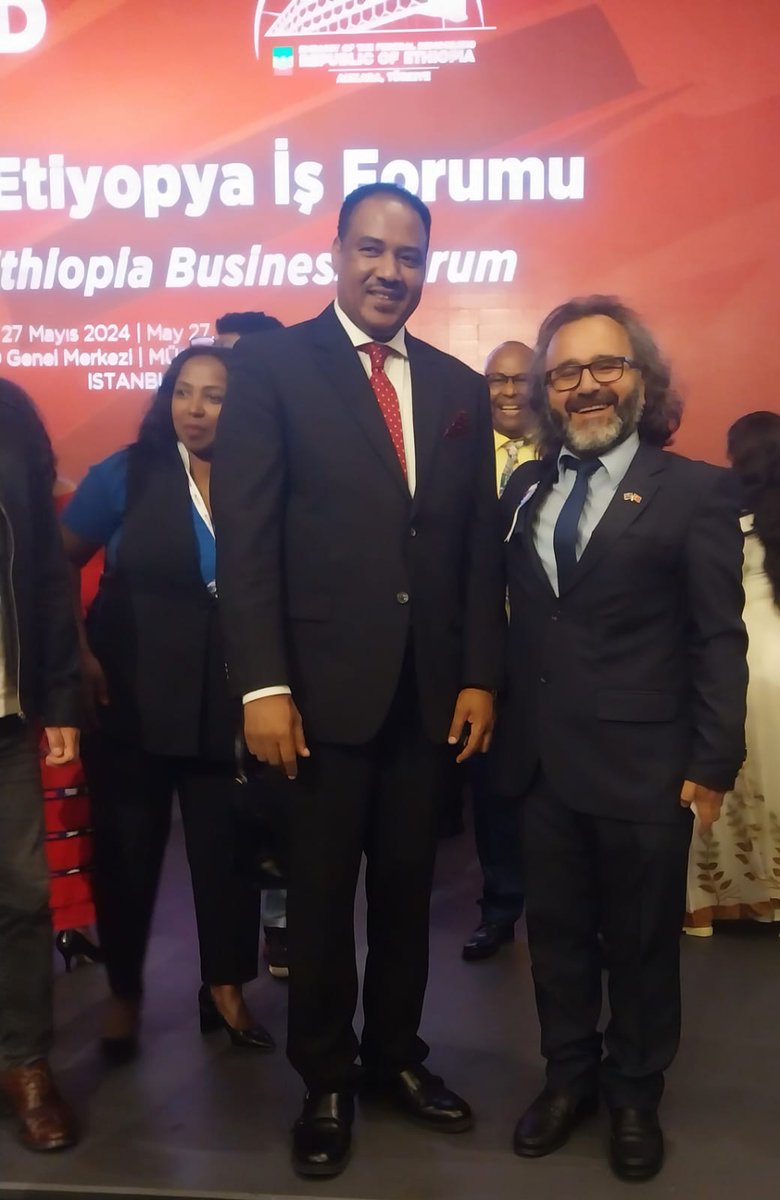 turkiyeetiyopya's tweet photo. 🟩 The "#Turkey-#Ethiopia Business Forum," organized by @MUSIAD and attended by the @turkiyeetiyopya, was graced by the presence of H.E. State Minister Ambassador @MMoach from the @mfaethiopia and Mr. Wubie Mengestu, Secretary General of the #ECCSA 🇹🇷🤝🇪🇹 https://t.co/mY4Sk9l5nq
