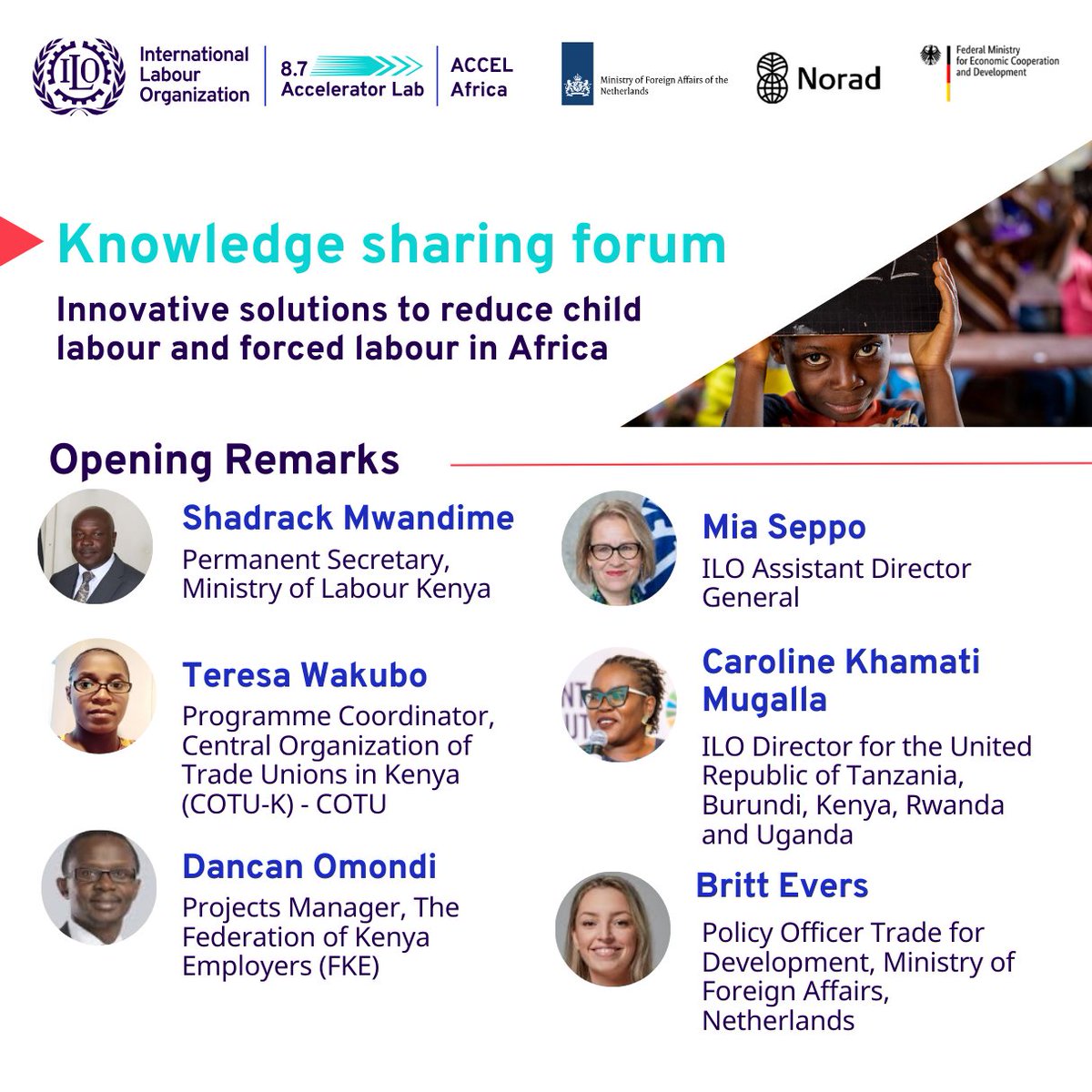 ✨ The opening ceremony of our Knowledge Sharing Forum has started! A special thanks to all speakers and delegates from all across Africa committed to making a change. Follow our journey over the next three days using #SayNoToChildLabour #EndForcedLabour