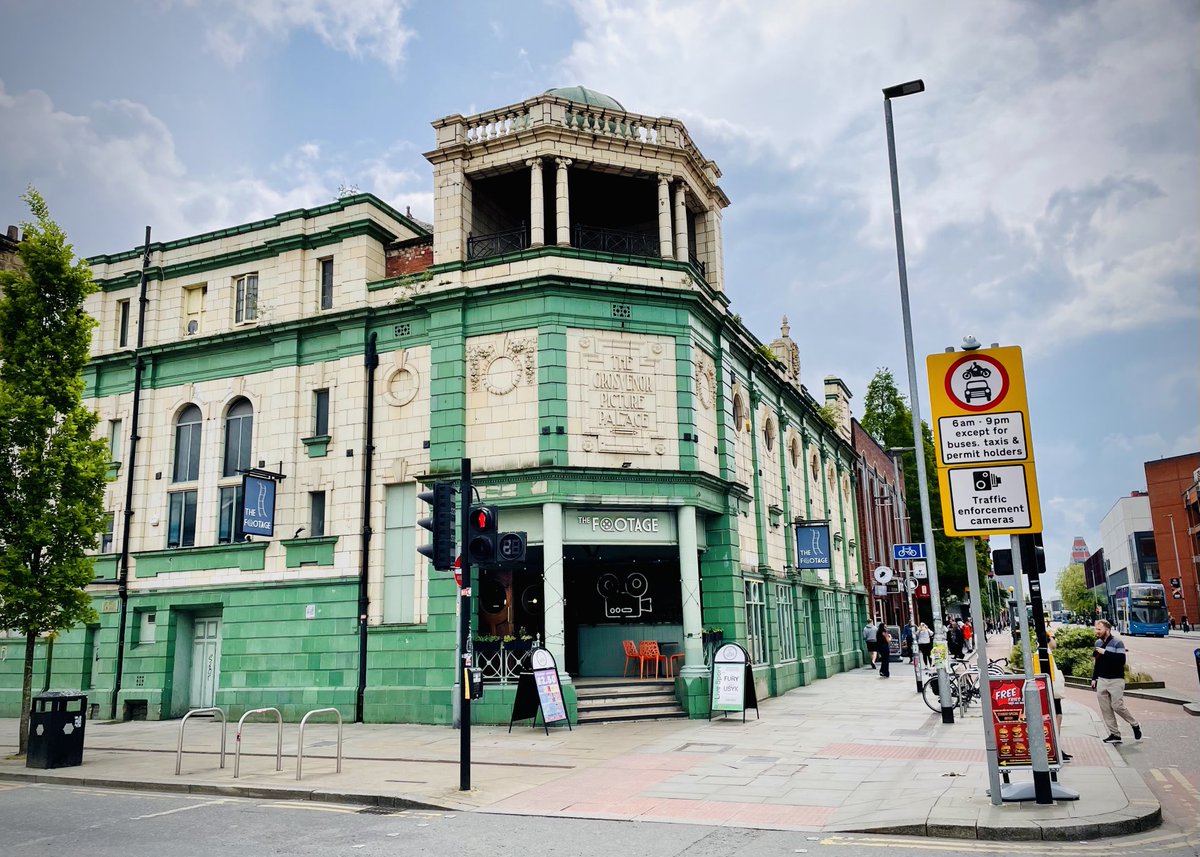 The Grosvenor Picture Palace, #Manchester first opened in 1915.  Now a pub, the building is faced with faience and terracotta tiles in green and cream for #TilesonTuesday