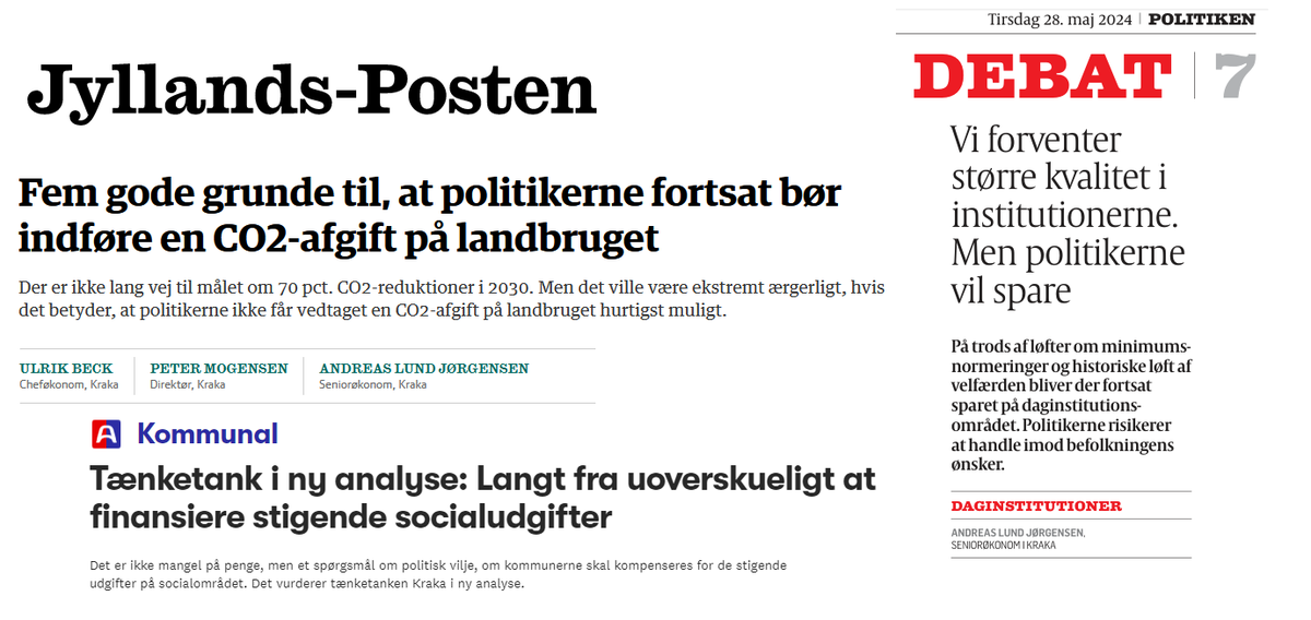 Mens indlæg i @politiken konstant basher økonomer for kun at forstå vækst og cool cash, kaster @fondenkraka sig bl.a. ind i kampen for klimaet og slår slag for at politikerne sagtens kan prioritere offentlig omsorg, hvis de vil. Mange økonomer tænker sådan.

Jeg forstår det ikke.