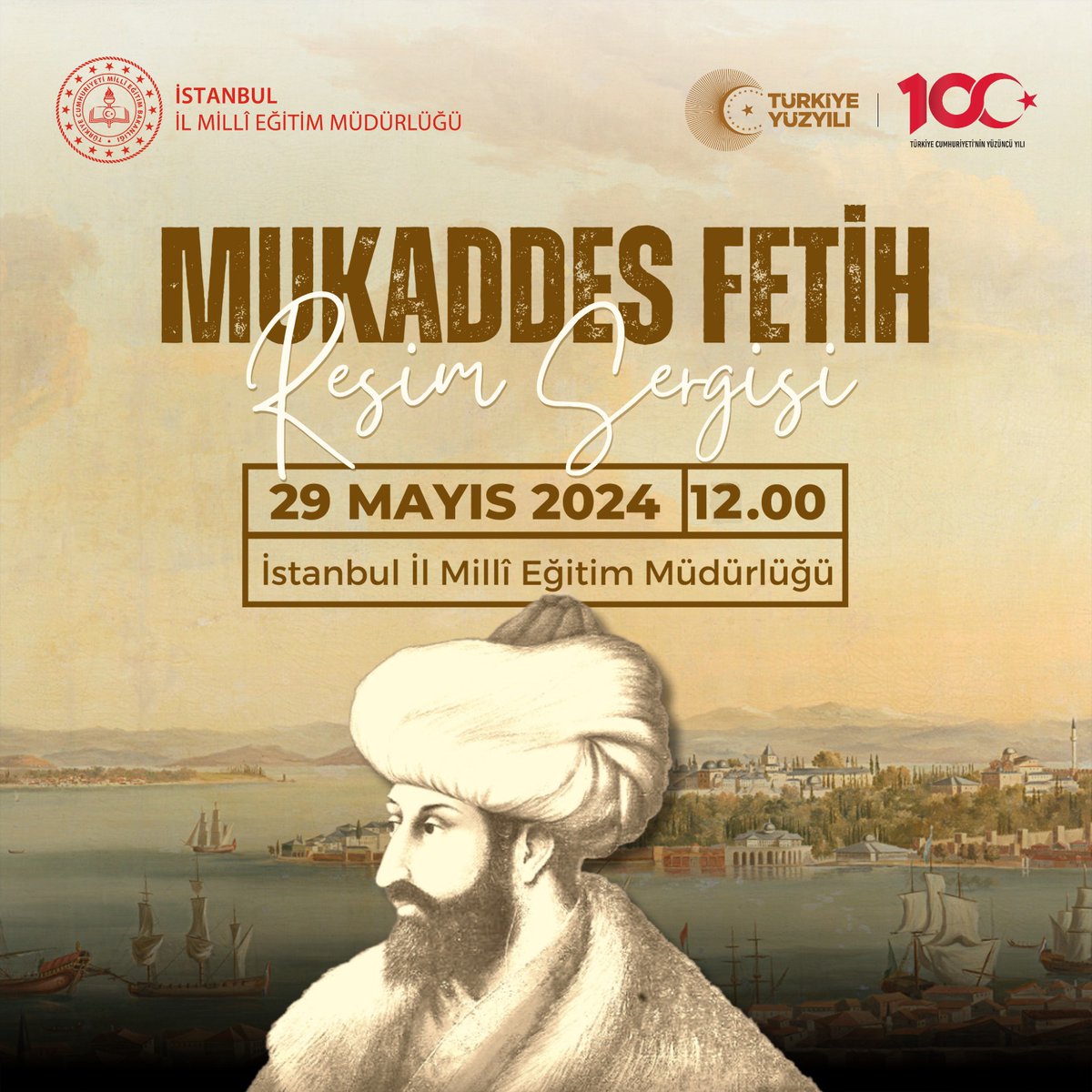 ♦️ İl Müdürlüğümüzün "İstanbul'un Fethi'nin 571. Yıl Dönümü" programı kapsamında Bağcılar Hikmet Barutçugil Güzel Sanatlar Lisemiz tarafından hazırlanan "Mukaddes Fetih" adlı resim sergisinin açılışı yarın saat 12.00’de Müdürlüğümüz sergi salonunda gerçekleşecek.

✨Davetlisiniz.