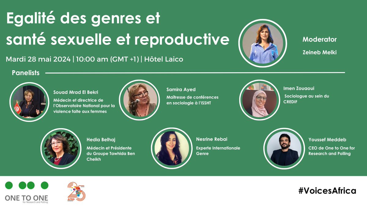 🔴C'est maintenant en direct : Rejoignez notre Facebook live où nous discutons des opinions des Tunisiens sur l’égalité des sexes, la violence basée sur le genre et la santé sexuelle. Cliquez ici : bit.ly/3V1toYp #Genre #Égalitédessexes #Santésexuelle