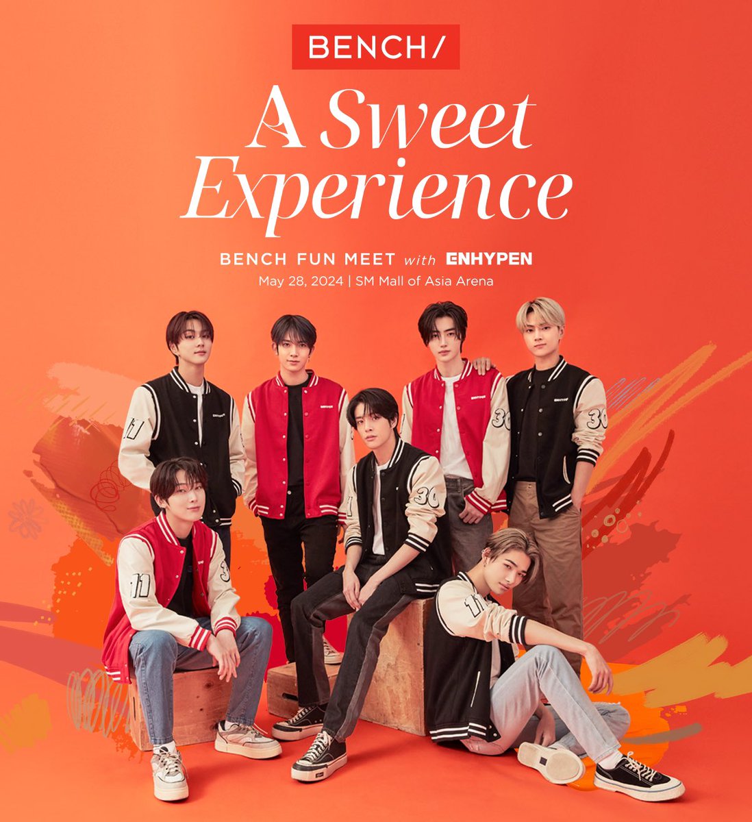 ENGENES - let’s get ready for an amazing and sweet experience with <a href="/ENHYPEN_members/">ENHYPEN</a> at the BENCH Fun Meet tonight!!!🧡

Please spread the tags below: 

SWEET EXPERIENCE WITH ENHYPEN
#ASweetExperienceWithBENCH 
#BENCHandENHYPEN #ENHYPEN 
<a href="/ENHYPEN/">ENHYPEN OFFICIAL</a>