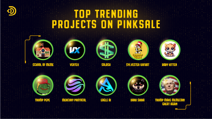 DefiPlace's tweet image. Top Trending Projects on @pinkecosystem !
@SOME_Solana
@vertextoken
@Solashio
@SylvesterWifHat
@BabyKitteninu
@TrumpPepeOnBSC
@ProtoMercury
@Eagleaibot
@darkshibaSol
@TRUMVP_meme

#Defiplace #Pinksale #BSC #BNB #Solana #Crypto #memecoinx1000 #CryptoArmy