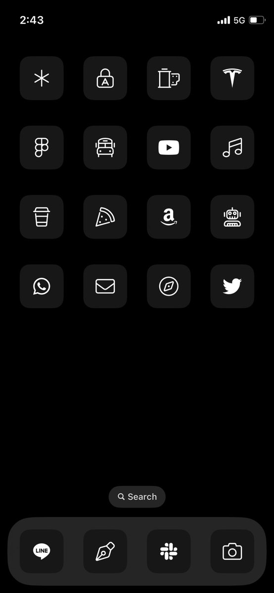 abynim's tweet photo. @sdw This has been my home screen for a year now. The camera icon at the bottom is a shortcut to Halide. Sorry! https://t.co/rWnIOMJ5Ek