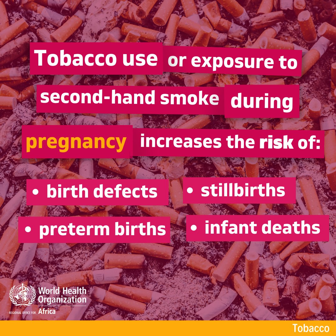 Reminder: #Tobacco use during pregnancy is harmful to your health and your baby's health 🚭🤰🏿

#CommitToQuit for yourself and those around you!

#WNTD2024 
#TobaccoExposed