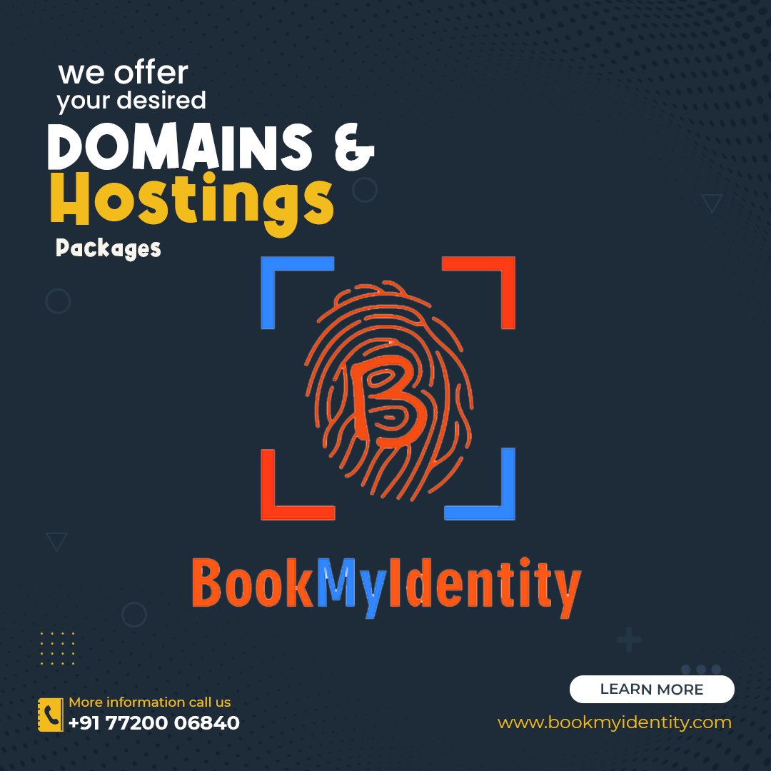 Get Domain and Shared Hosting packages that are available at the most cost-competitive price starting from INR 149 per month.
Visit bookmyidentity.com to learn more about our services.

#domainservices #domains #hostings #cloud #cloudservices #sslcertificates #sitelock
