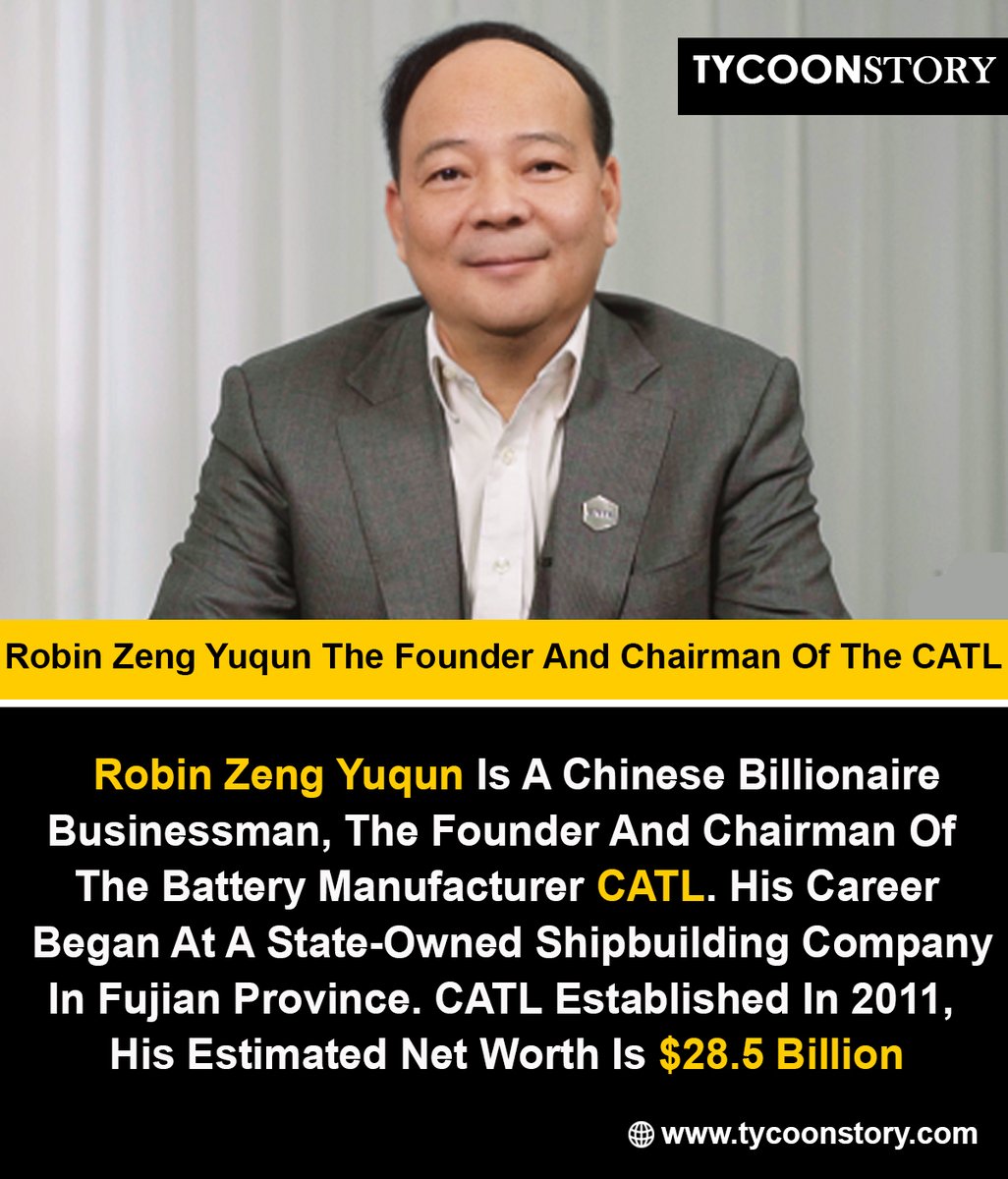 Robin Zeng Yuqun The Founder And Chairman Of The CATL #RobinZengYuqun #CATL #Founder #Chairman #BatteryTechnology #Innovation #RenewableEnergy #ElectricVehicles #GlobalLeadership #EnergyStorage #CleanEnergy #GreenTechnology @catl_official tycoonstory.com