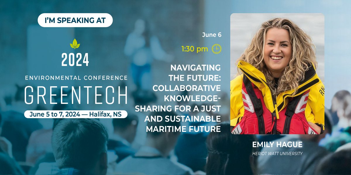 Next week I'm excited to be attending and speaking at #GreenTech, in Halifax, Canada 🇨🇦 I'll be speaking in the Arctic session, sharing the work of the 'Navigating the Future' project ❄️🚢 Catch me there to talk whales, vessel impacts, strike risk and all things marine! 💙🐳❄️