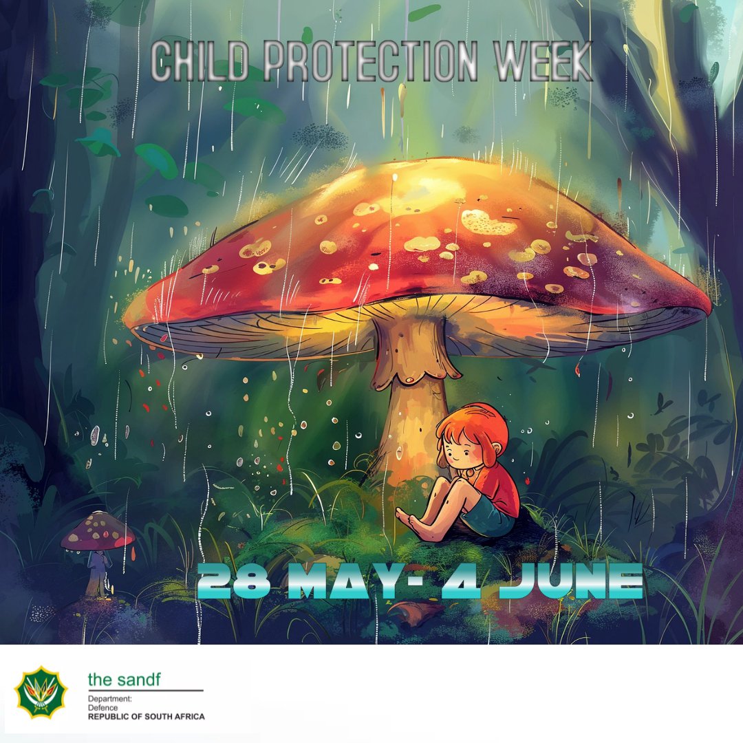 SANDF_ZA's tweet image. Child Protection Week || 28 May - 04 June 2024.

Source || SA Government Website &amp;gt;&amp;gt;&amp;gt; gov.za/news/commemora…

Design by Public Relations Intern || Defence Corporate Communication || Visual Communication.

#SANDF
#ChildProtectionWeek2024