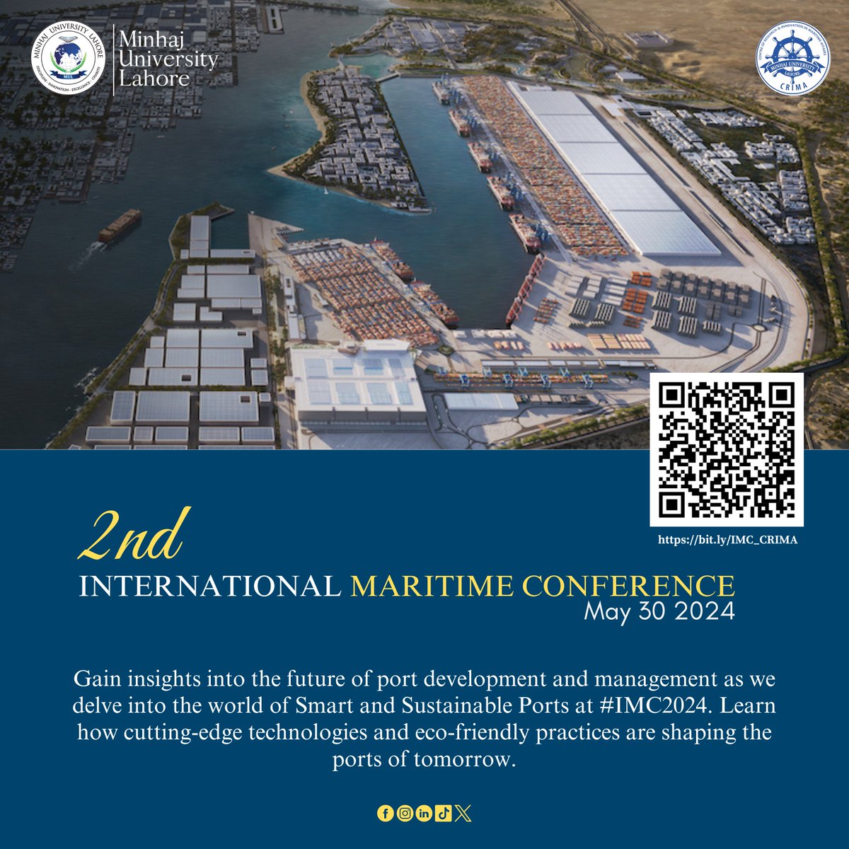 Gain insights into the future of port development and management as we delve into the world of Smart and Sustainable Ports at #IMC2024 #InternationalMaritimeConference #MaritimeAffairs #InternationalConference #GreenShipping #SustainablePorts #TradeCorridors
<a href="/OfficialMUL/">Minhaj University Lahore</a>