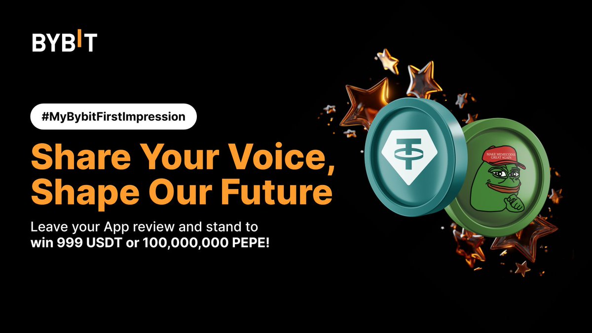 Bybit_Official's tweet photo. #MyBybitFirstImpression
๐ Share your thoughts on our app and grab a chance to win a whopping 100,000,000 $PEPE! ๐ธ
๐ From now till Jun 16, 2024, 4PM UTC
๐ Make your first trade count: https://t.co/jQJAcKtlcx https://t.co/BzyGdRCXyk