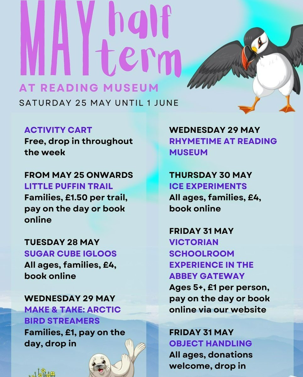 We are looking forward to welcoming our visitors today... Early Bird offer! if you book for the first Sugar Cube Igloo session of the day at 10am you can get a FREE Little Puffin Trail (just ask at Reception) rdguk.info/Family_Fun_pag… #RDG #RDGUK #ArcticMirage