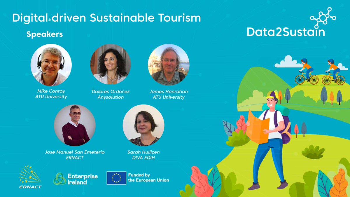 Hoy DIHBAITUR participa a través de @Any_Solution en el webinar: Data2Sustain Digital-driven Sustainable Tourism donde @dordonyez será una de las ponentes.

Está organizado por @ERNACT y también participarán @atu_ie y EDIH DIVA diva-dih.eu
#turismosostenible #datos