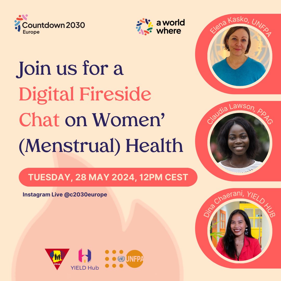 🥳 Happy International Day of Action for Women’s Health & Menstrual Hygiene Day! Join us on Instagram today from 12pm CEST to reflect on progress &setbacks in advancing sexual & repro freedom for all. With @UNFPABrussels, @Hub_YIELD, @PPAGGhana & @ippf👉 bit.ly/3N1MhHG