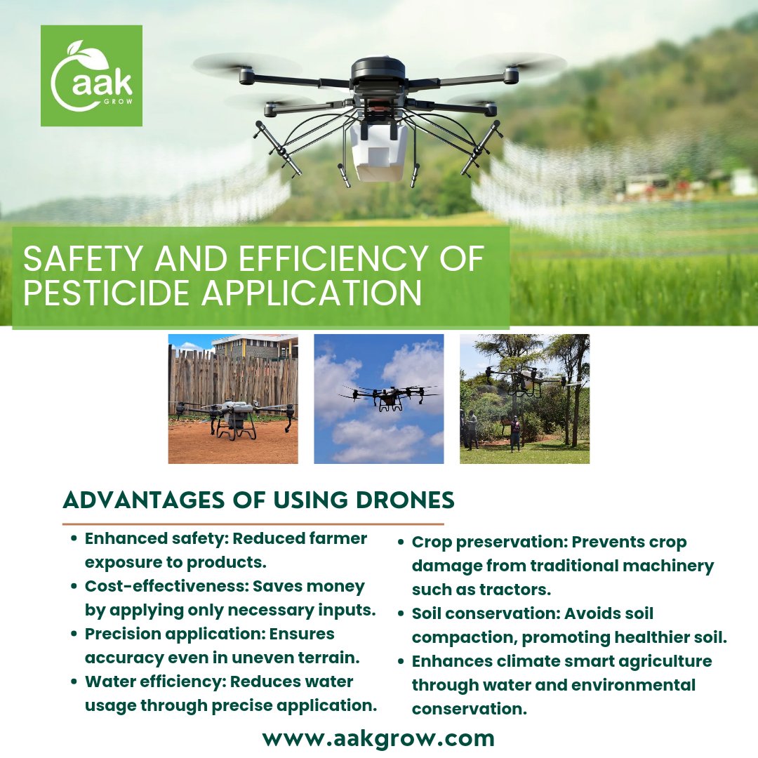 At aak-GROW/CropLife Kenya, we advocate for agricultural innovations that enhance the safety and efficiency of pesticide application. Reach out to us if you need to use drones for application of pesticides on your farm. #innovationsinagriculture #drones #betterfarming #betterfood