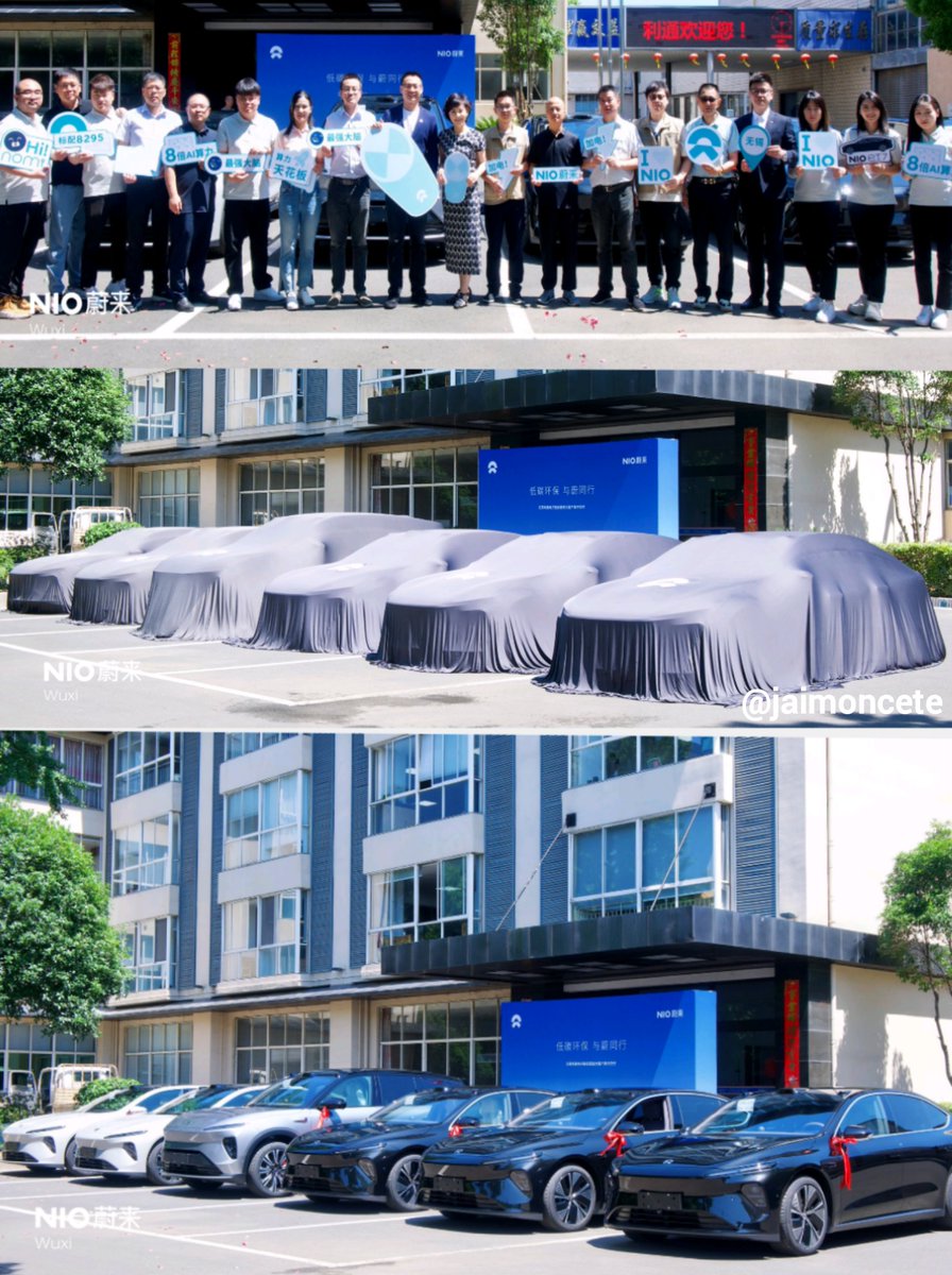 jaimoncete's tweet photo. $NIO #niocars #chinesecars #China MORE and MORE centralized deliveries of NIO Vehicles! Agreements with Companies to make joint massive deliveries increase: "#江苏利通 Centralized delivery ceremony to key customer of Electronics Shares Weilai #伟来wuxi" https://t.co/T70Kr4WixR