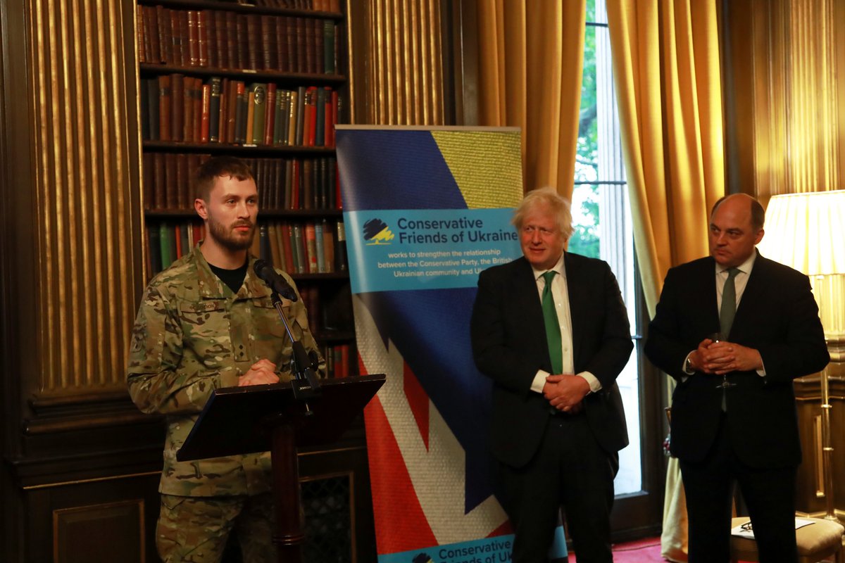 Azov delegation & Association of Families of Azovstal Defenders in London meet with UK parliamentarians, Boris Johnson, Ben Wallace. Called for awareness on excluding Azov from prisoner swaps & returning 900+ captured fighters, citing torture & threat in Russian custody.