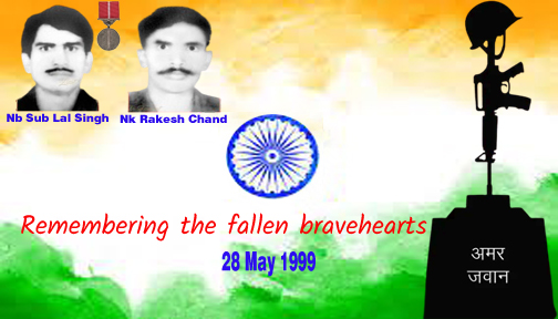 #OnThisDay 28 May 1999, Nb Sub Lal Singh #SenaMedal & Nk Rakesh Chand, 18 GRENADIERS, laid down their lives fighting at #Tololing, Kargil during #OpVijay

Remembering their service & supreme sacrifice🌸

#KargilWarHeroes #IndianBraves #25YearsofKargilVijay @atahasnain53 @zeedee93