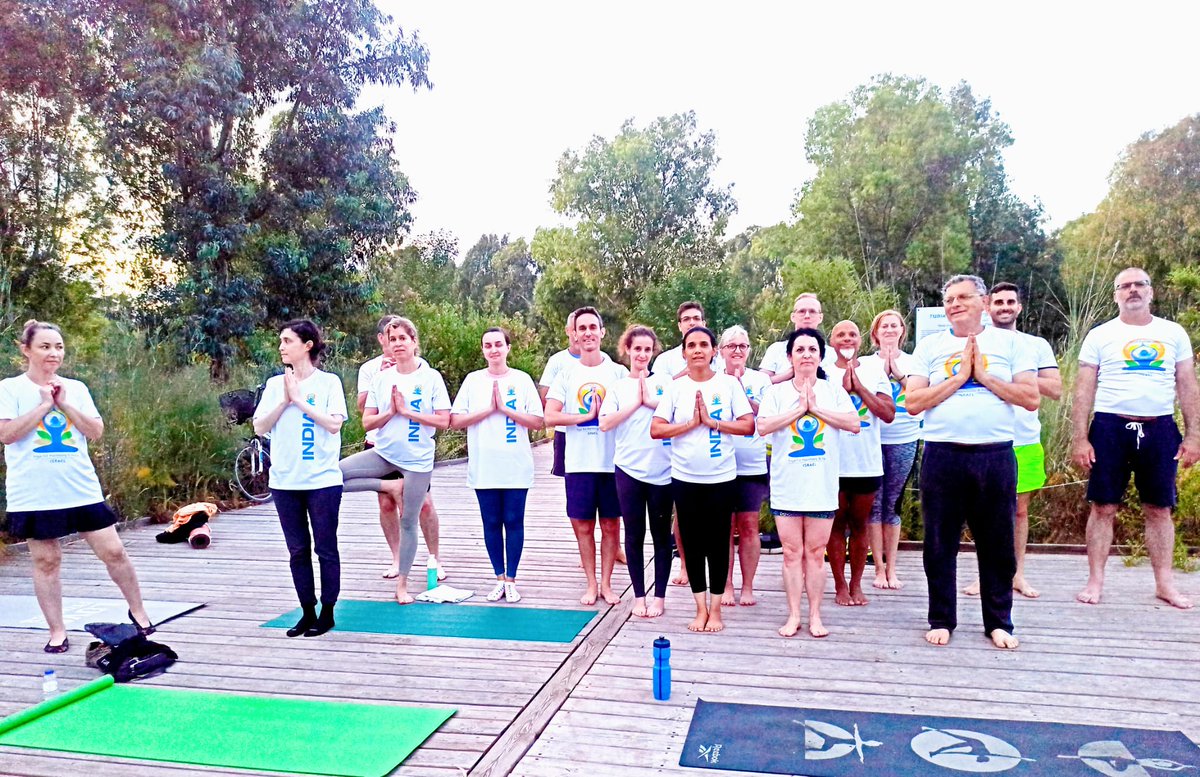 Let's embrace holistic wellness through #yoga. 10th #IDY countdown event at Ganel Yahoshua park, #TelAviv by ICC Yoga Master Ms. Darshana Rajput. #idy2024. All participants participated enthusiastically and experienced the art of yoga.