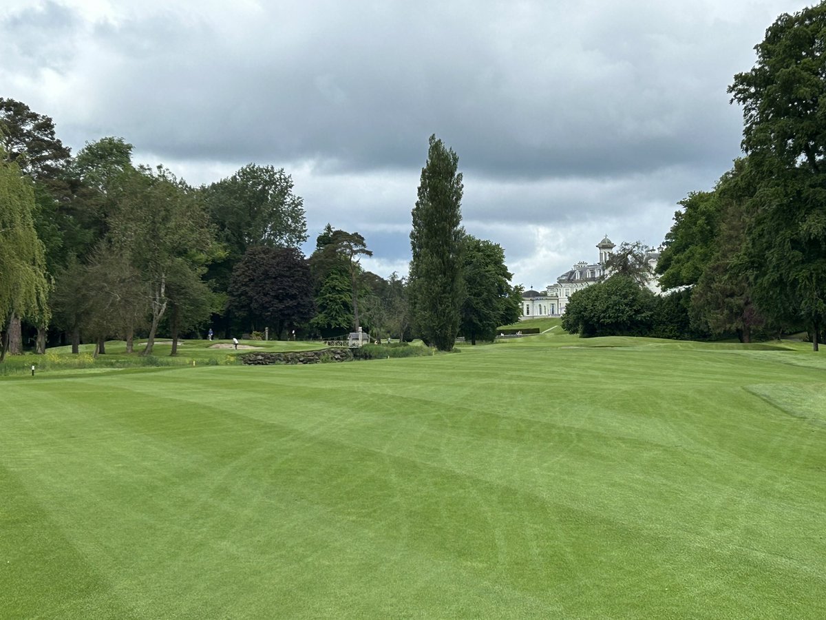Geauxtski's tweet photo. K Club did not disappoint yesterday.  Solid 80 from the kid, left a few out there for sure.  Portmarnock is on the agenda today and I’m anxious to get my feet wet in links golf. https://t.co/xE3wlOqD0Y