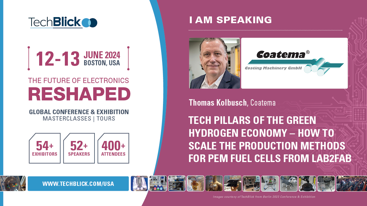 Limited attendee places so register today to hear Thomas Kolbusch present in Boston on “Tech Pillars of the green hydrogen economy – how to scale the production methods for PEM Fuel cells from lab2fab.” and over 53 other presentations from leading global organizations. Explore