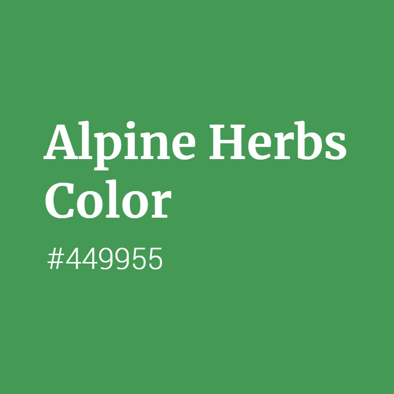 Alpine Herbs color #449955 A Warm Color with Green hue! 
 Tag your work with #crispedge 
 crispedge.com/color/449955/ 
 #WarmColor #WarmGreenColor #Green #Greencolor #AlpineHerbs #Alpine #Herbs #color #colorful #colorlove #colorname #colorinspiration