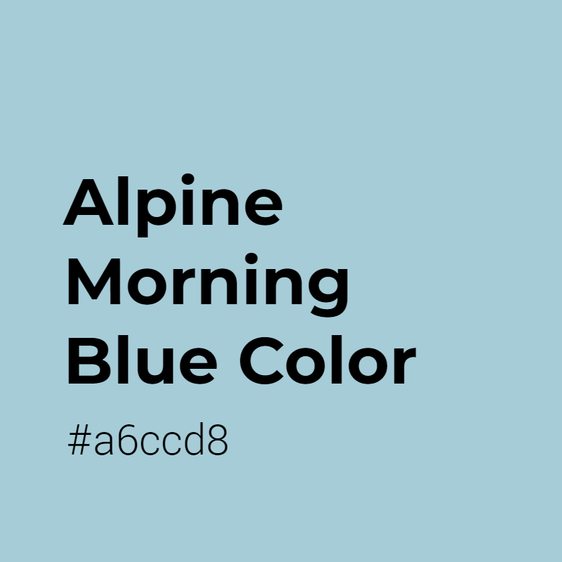 Alpine Morning Blue color #a6ccd8 A Warm Color with Blue hue! 
 Tag your work with #crispedge 
 crispedge.com/color/a6ccd8/ 
 #WarmColor #WarmBlueColor #Blue #Bluecolor #AlpineMorningBlue #Alpine #Morning #Blue #color #colorful #colorlove #colorname #colorinspiration