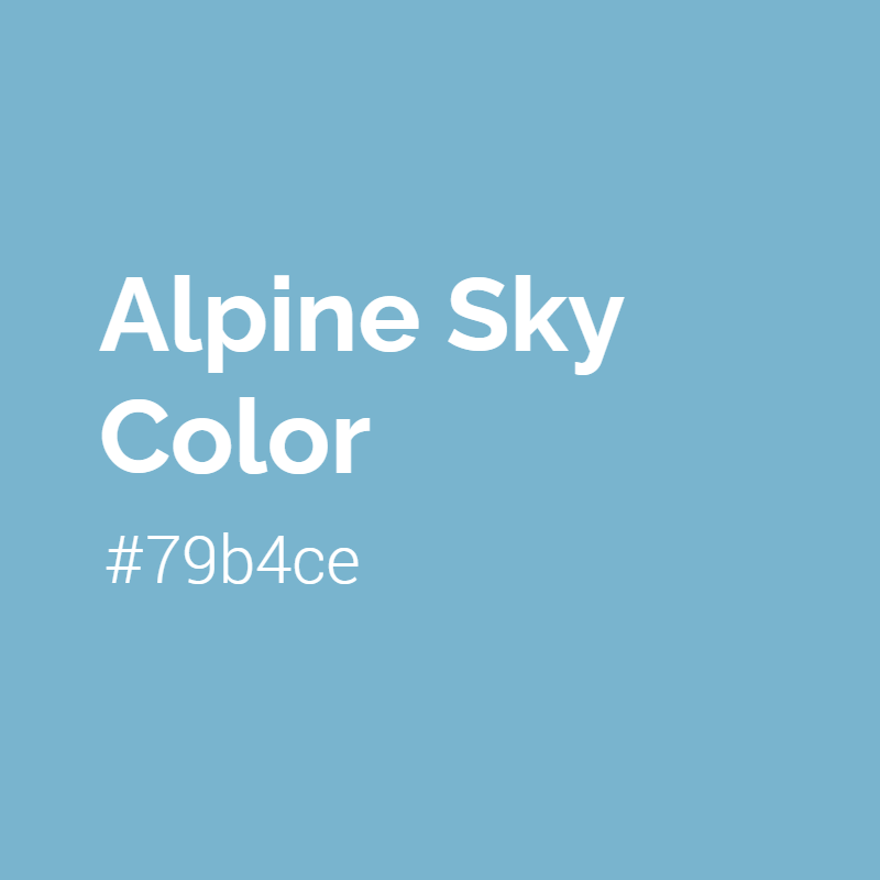 Alpine Sky color #79b4ce A Warm Color with Blue hue! 
 Tag your work with #crispedge 
 crispedge.com/color/79b4ce/ 
 #WarmColor #WarmBlueColor #Blue #Bluecolor #AlpineSky #Alpine #Sky #color #colorful #colorlove #colorname #colorinspiration