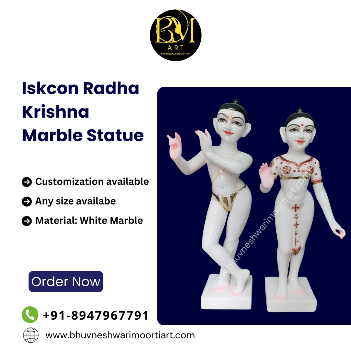 BhuvneshwariArt's tweet image. Are you looking Radha Krishna Statue here you can get any shape and size of marble statue at Jaipur  Bhuneshwari Moorti Art

For Order Visit Now:-bhuvneshwarimoortiart.com/category/marbl…

#radhakrishnamurti #radhakrishnastatue #radhakrishna #godstatue #radhakrishnamarblestatuejaipur