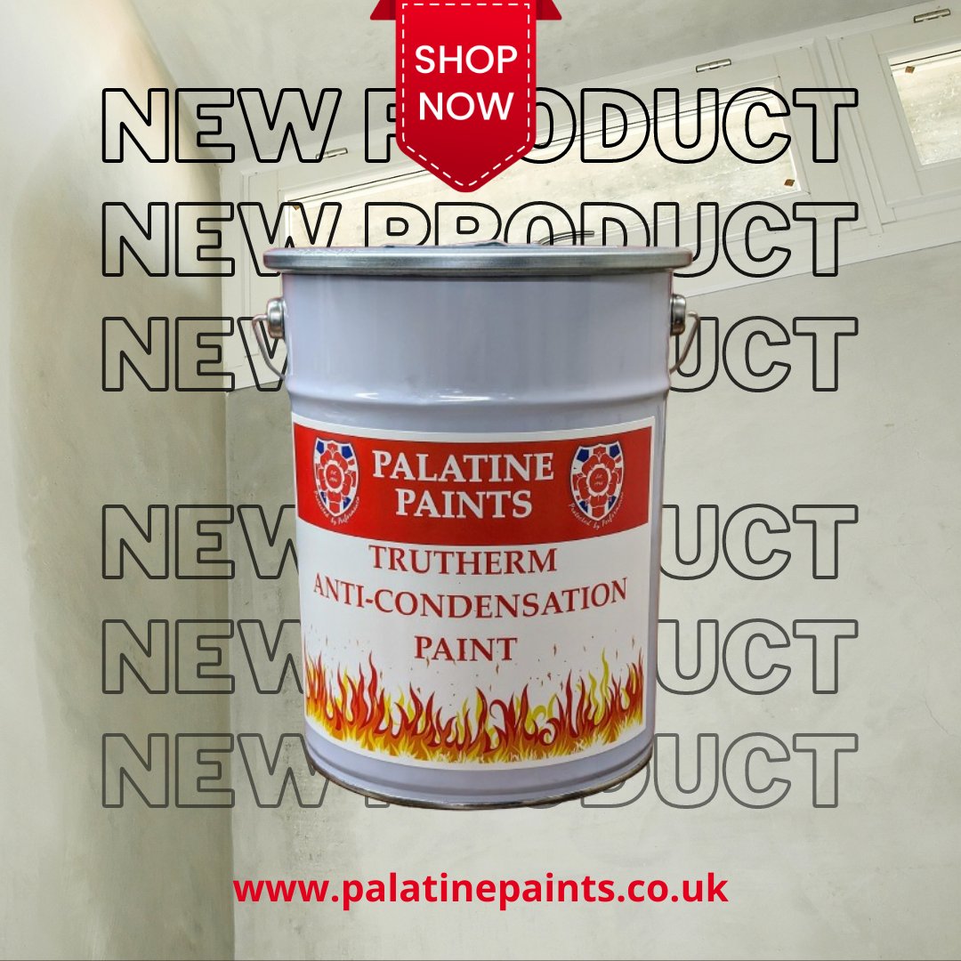 NEW PRODUCT! 🎉 𝐓𝐡𝐞𝐫𝐦𝐚𝐥 𝐀𝐧𝐭𝐢-𝐂𝐨𝐧𝐝𝐞𝐧𝐬𝐚𝐭𝐢𝐨𝐧 𝐏𝐚𝐢𝐧𝐭 ✅ TruTherm Anti-condensation paint formulation prevents moisture from forming on internal walls and ceilings. Buy yours now: palatinepaints.co.uk/product/truthe…