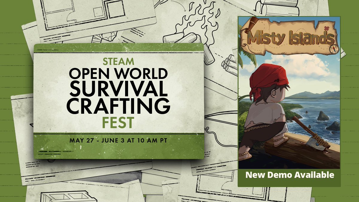 The latest demo of "Misty Islands" has been updated and is currently participating in the Steam Open World Survival Crafting Festival：store.steampowered.com/app/2561370/