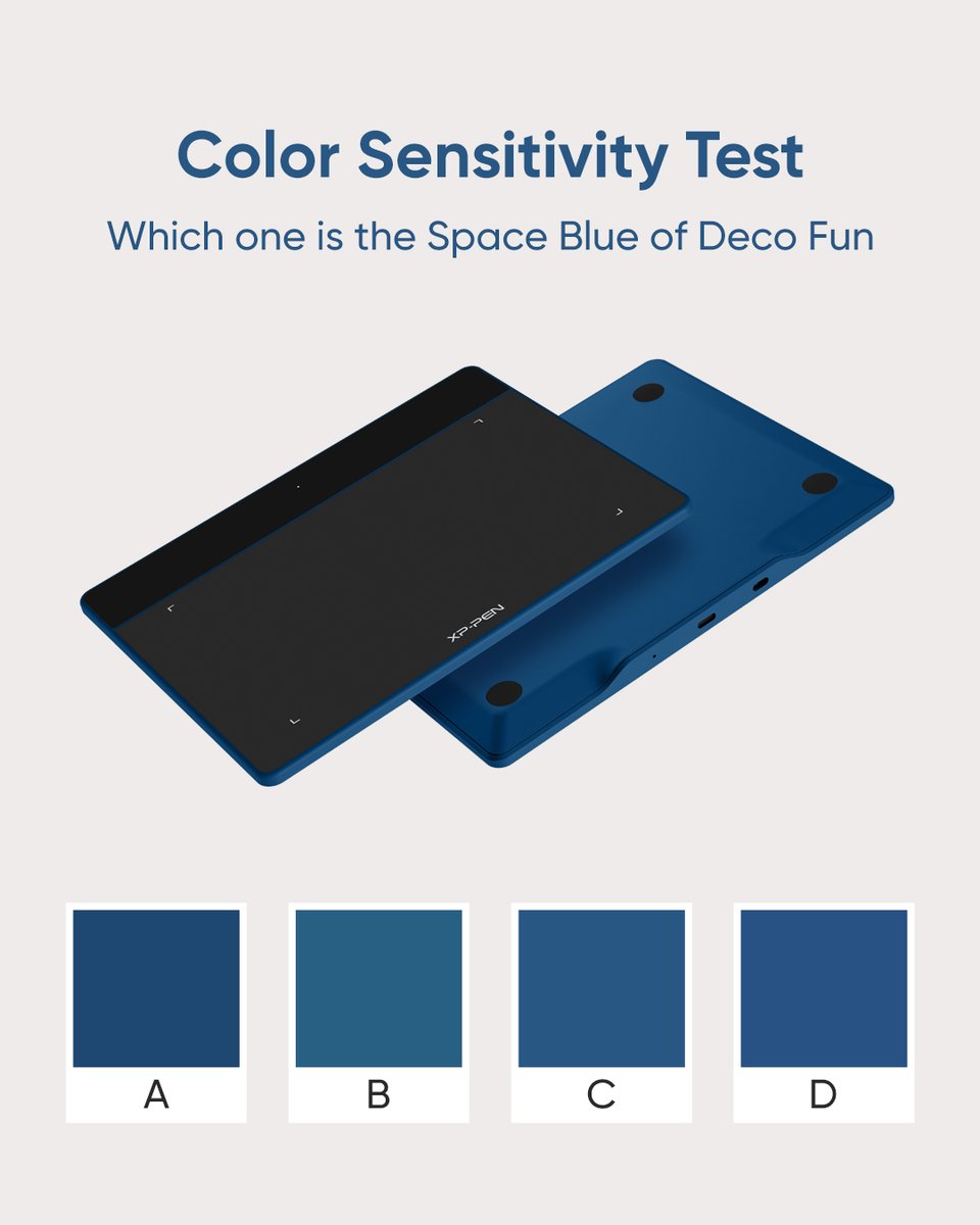XPPEN's tweet photo. 🕵️️ Quiz Time! 🎨🌈 Check your color sensitivity by identifying the correct color of #DecoFun tablets! Give it a try and share your answers in the comments! 👇 https://t.co/i1JqREVtmt