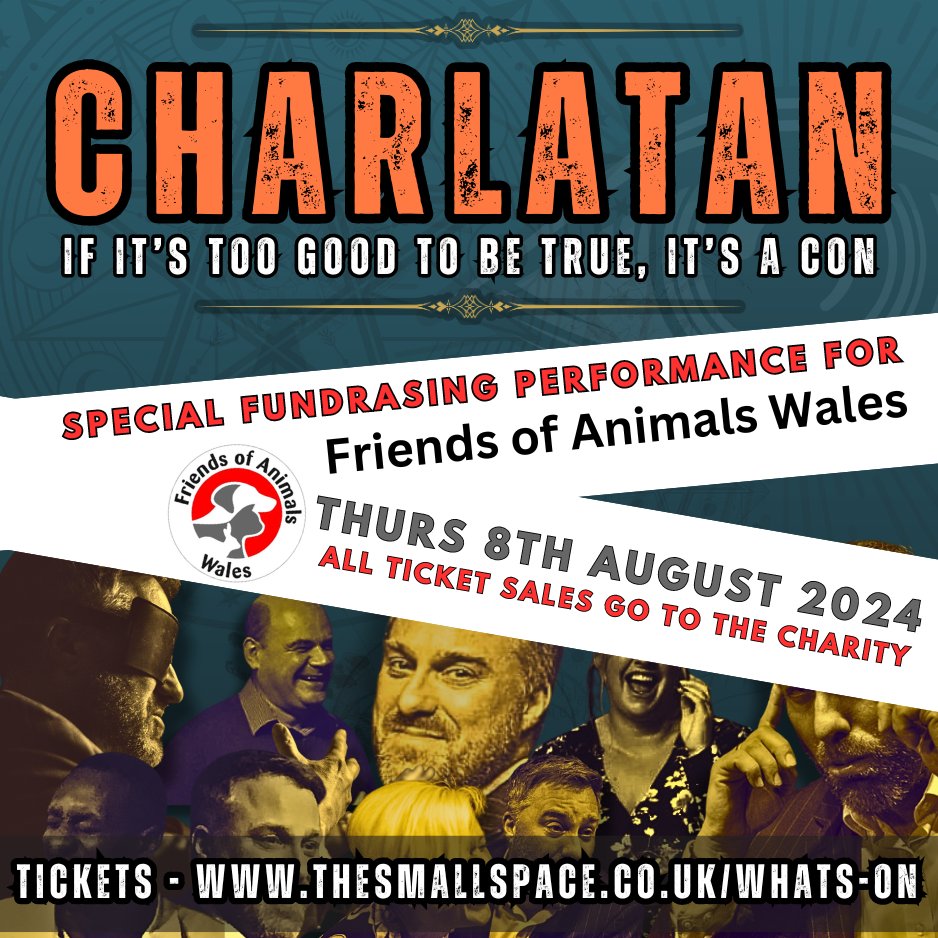 Animal lovers support a fab charity AND see our comedy magic & mind-reading show 'CHARLATAN' - Thurs 8th August all ticket money goes to @FOAWales - for tickets book here: thesmallspace.co.uk/whats-on #theatre #magic #comedy #liveentertainment #Barry #cardiff #whatsoncardiff