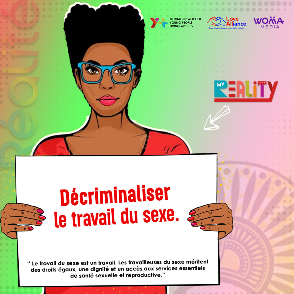 Décriminaliser le travail du sexe est crucial pour la protection des travailleuses du sexe et la promotion de leurs droits.
#MyReality
#LoveAlliance
#DécriminalisationTravailDuSexe
#DroitsDesTravailleusesDuSexe
#AccèsSDSRTravailleusesSexe
#Macampagnederéalité
#Espacefrancophone