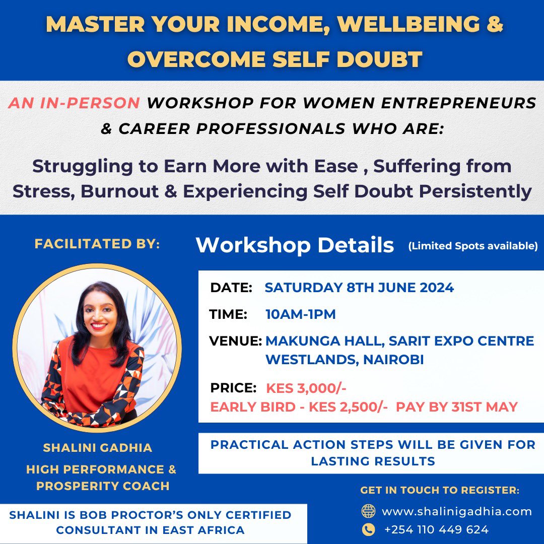 Are you a woman entrepreneur or career professional who has been struggling to earn more but don’t see any change?
If the answer to any of the above questions is a YES, this workshop is for you @saritexpocentre_sec 

#WomenEntrepreneurs #CareerProfessional #IncomeGrowth