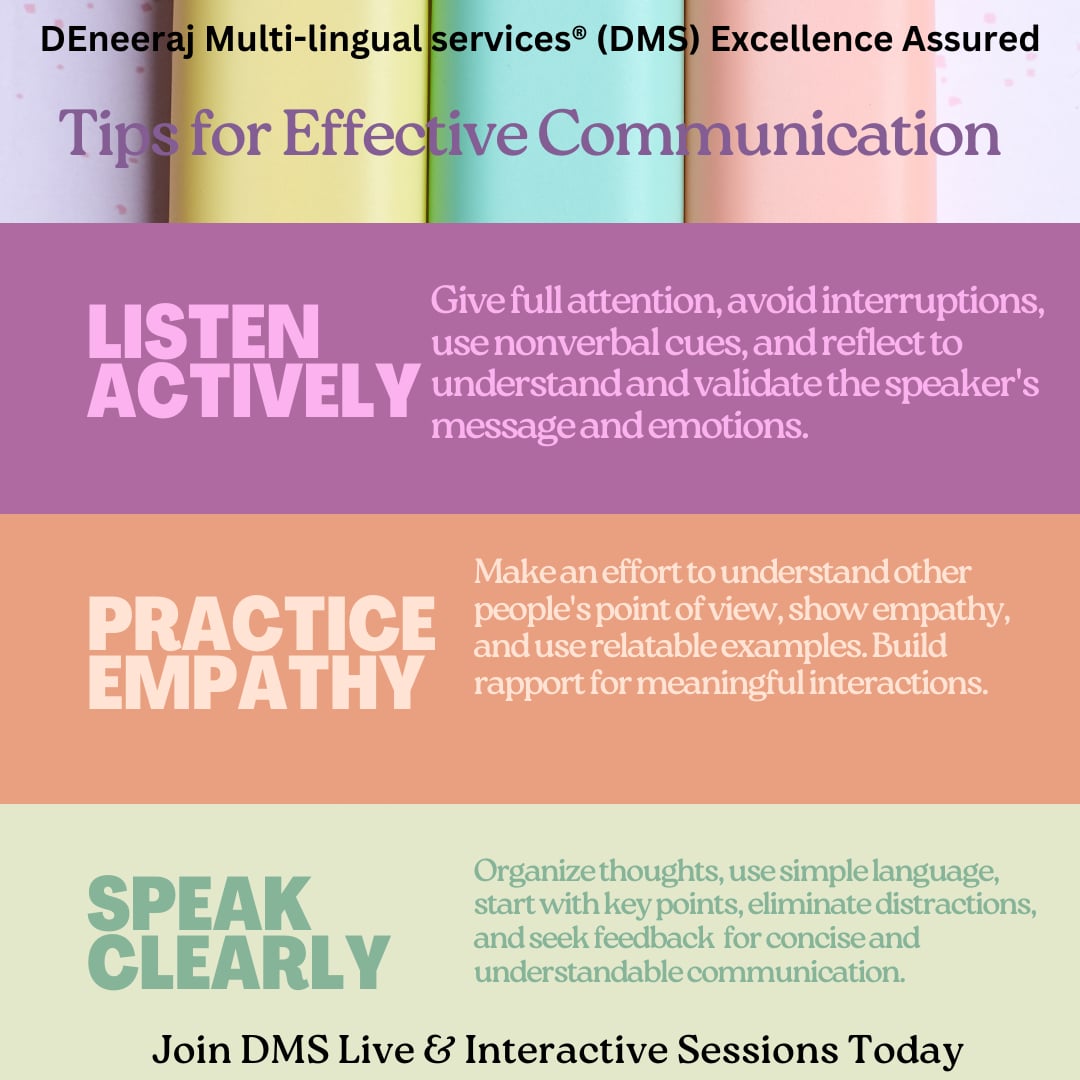 🔥 Rely on a go-to learning platform? 🌐 And, did you discover DEneeraj Multi-lingual Services® (DMS) Excellence Assured? Share your story! 🌐👀 #LearningJourney #DMSExcellenceAssured #AccentTraining #BusinessStorytelling #BritishEnglish 🎙️📖🎓'
#CommunicateEffectively