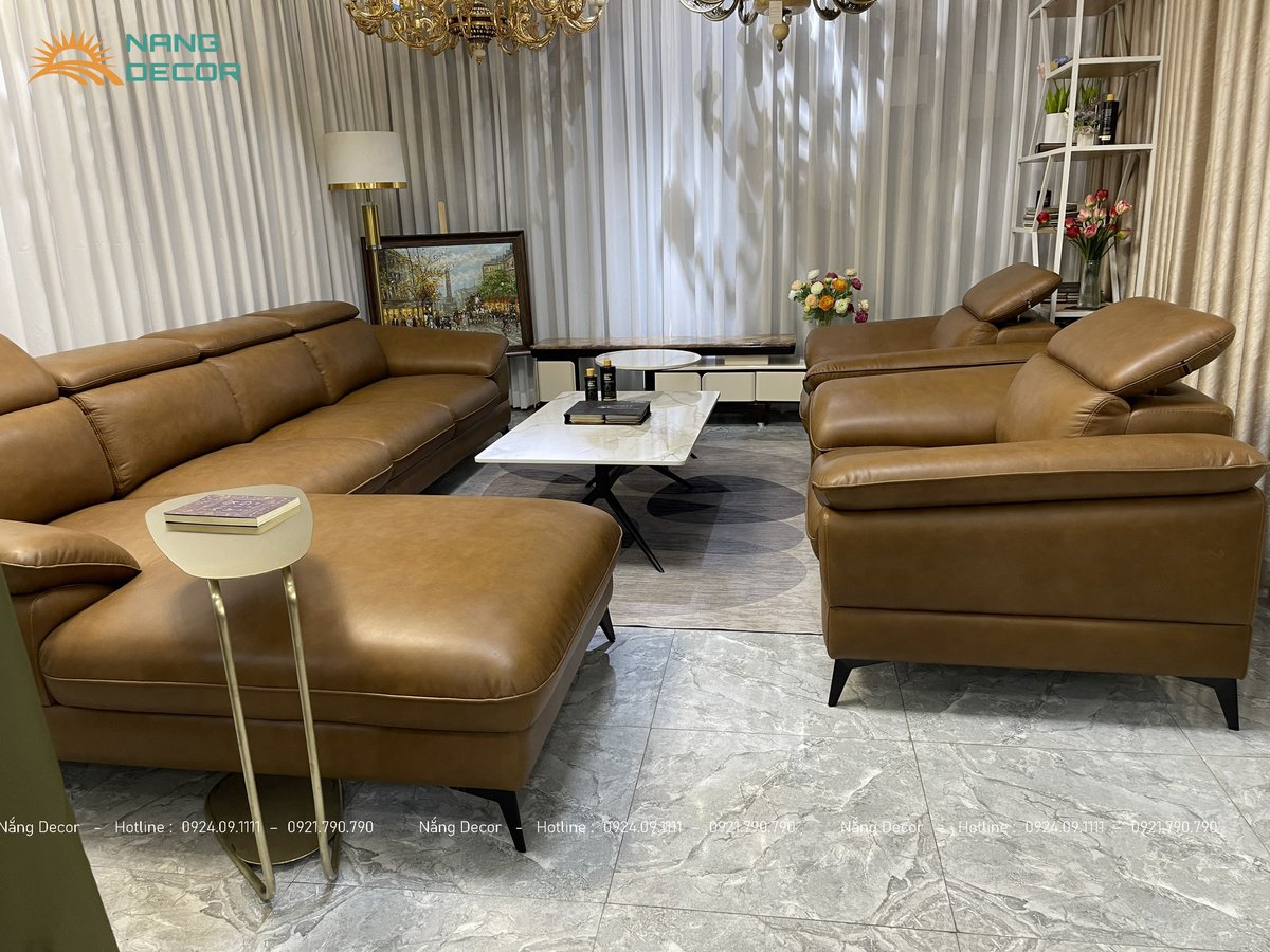 NangDecor's tweet photo. 💥Sofa full da bò nhập khẩu Italy cho phòng khách sang trọng

- 1 Ghế góc L kích thước : 330x190 cm
- 2 Ghế đơn : 120x95 cm cm
-1 Bộ bàn trà : chữ nhật 130x70 và tròn 50x50 chân sắt sơn tĩnh điện, mặt đá ceramic
#nangdecor #sofada #sofa #sofaphongkhach https://t.co/5mK1jBRfz1