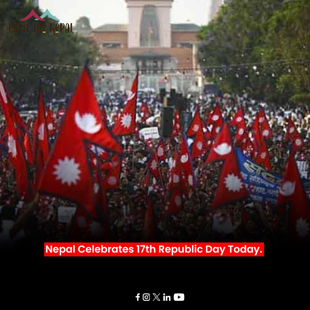 🇳🇵𝐍𝐞𝐩𝐚𝐥 𝐜𝐞𝐥𝐞𝐛𝐫𝐚𝐭𝐞𝐬 𝐢𝐭𝐬 𝟏𝟕𝐭𝐡 𝐑𝐞𝐩𝐮𝐛𝐥𝐢𝐜 𝐃𝐚𝐲 𝐭𝐨𝐝𝐚𝐲! 🇳🇵

𝐑𝐞𝐚𝐝 𝐦𝐨𝐫𝐞 𝐚𝐛𝐨𝐮𝐭 𝐭𝐡𝐞 𝐬𝐢𝐠𝐧𝐢𝐟𝐢𝐜𝐚𝐧𝐜𝐞 𝐨𝐟 𝐑𝐞𝐩𝐮𝐛𝐥𝐢𝐜 𝐃𝐚𝐲 
whatthenepal.com/2024/05/28/nep…

#Nepal #NepalRepublicDay #DemocracyDay #May28th  #Whatthenepal