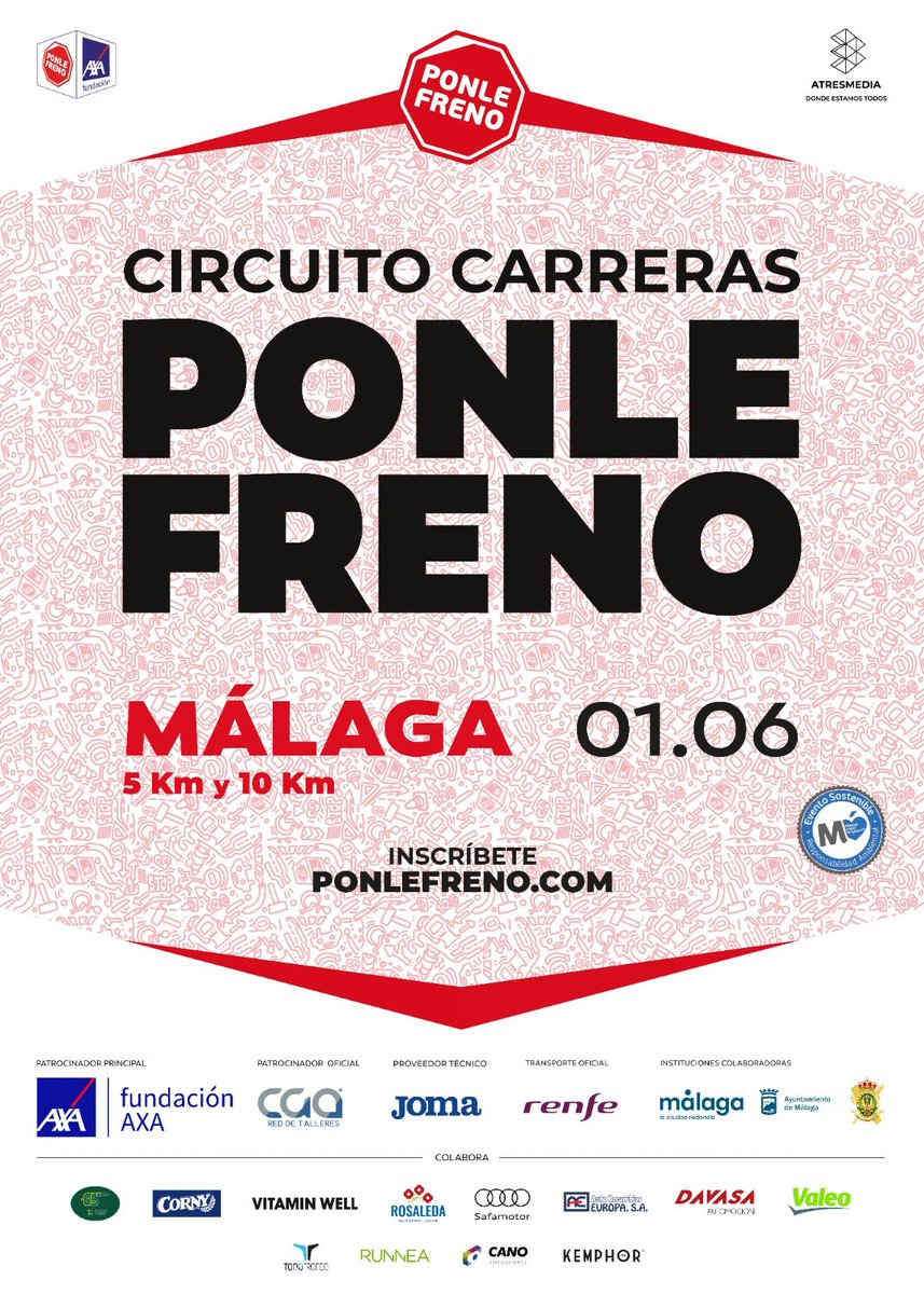 Quedan muy pocos días para la carrera @CarrerasPF de #Málaga!! Aún no te has apuntado? Inscríbete aquí 👇👇👇 stopaccidentes.org/agenda/carrera…