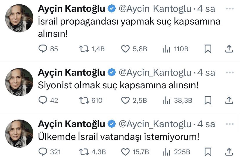 @06melihgokcek Ülkemde israil vatandaşı istemiyorum