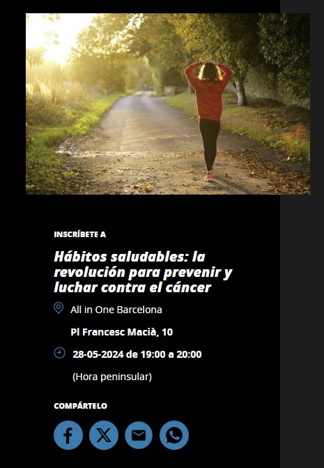 Cáncer, nutrición, estilos de vida, prevención, investigación y responsabilidad social. Hablemos de ello juntos hoy en CaixaBank Talks en vivo y on-line www4.caixabank.es/apl/talks/inde… @ContraCancerEs @CABK_Research #CABKAcciónSocial