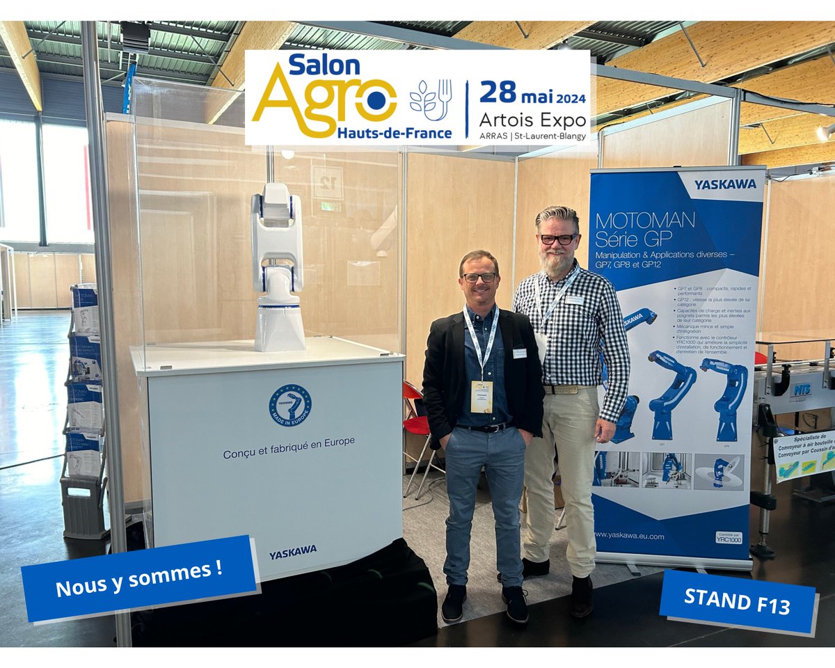 YASKAWAFrance's tweet photo. JOUR J Salon Agro Hauts-de-France à Arras❗
L'équipe @YASKAWAFrance est à votre écoute toute la journée pour vous conseiller sur vos projets d'#automatisation #robotisation dans le secteur #agroalimentaire📍RDV STAND F13 AU CENTRE ARTOIS EXPO

#Yaskawa #SalonAgroHDF #Robotique https://t.co/T1gVIeXJI1