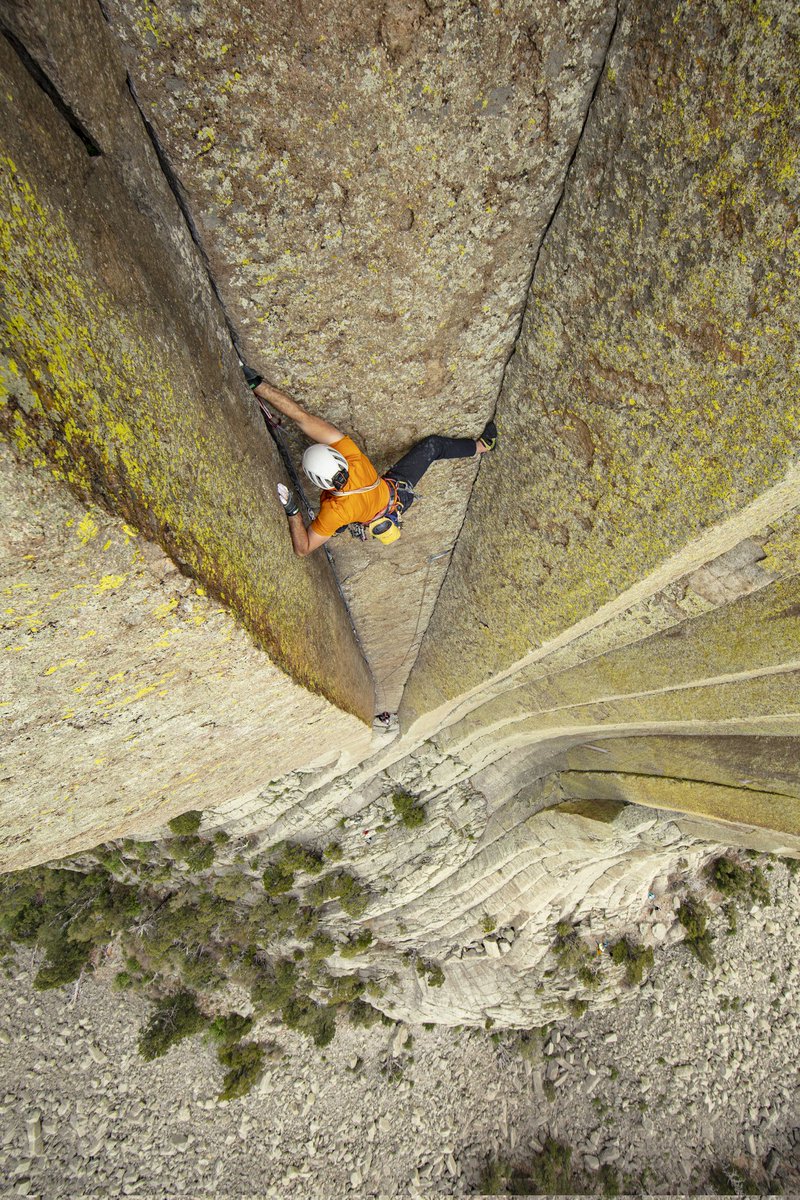 Fighting up El Matador on Devils Tower. The hardest route I've ever attempted. All captured by <a href="/Al_Lee/">BritRock Films</a>. New film in the making... watch this space!