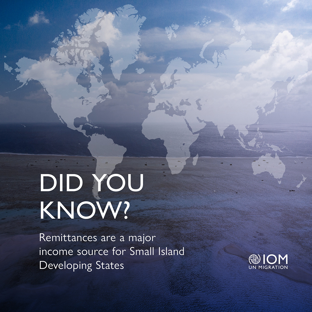 UNmigration's tweet photo. Migrants’ financial contribution is key for #SmallIsands sustainable development.

In 2022, migrants' remittances to Small Island Developing States amounted to $22 billion.

These funds can help finance sustainable development, climate adaptation, and poverty reduction.