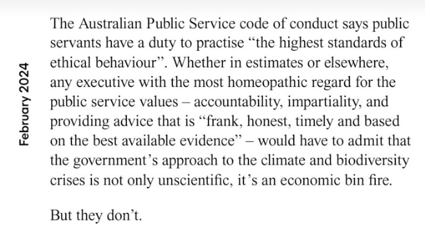 I pointed out in @THEMONTHLY that senior public servants in Australia are actively facilitating a dangerous and unscientific political agenda of fossil fuel expansion -- and its the same names appearing again and again in FOIs and senate estimates. #auspol #climate